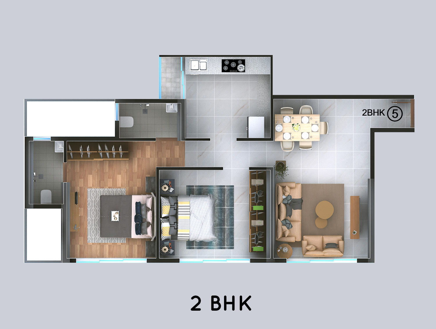 FLOOR PLANS 2 BHK