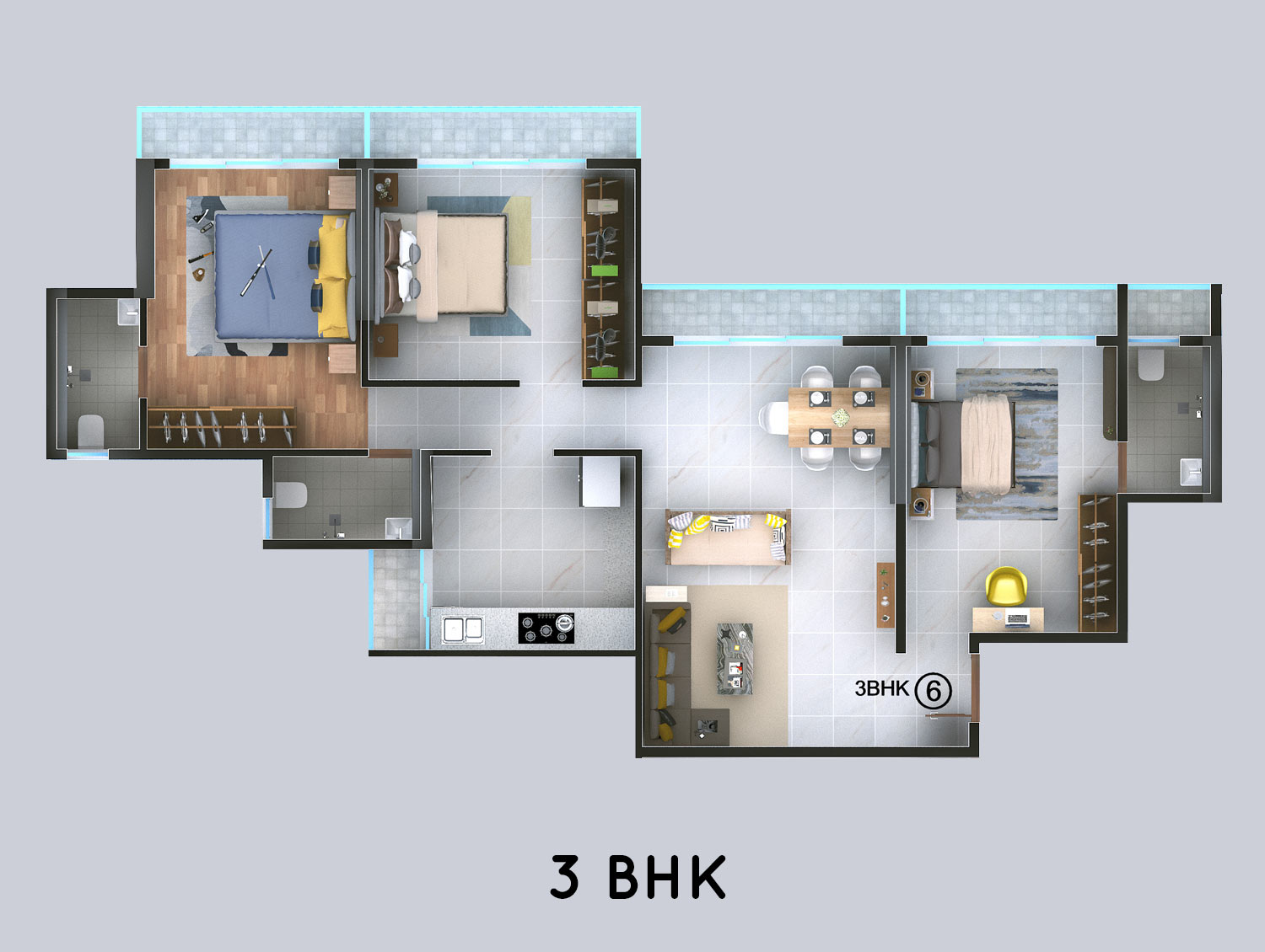 FLOOR PLANS 2 BHK